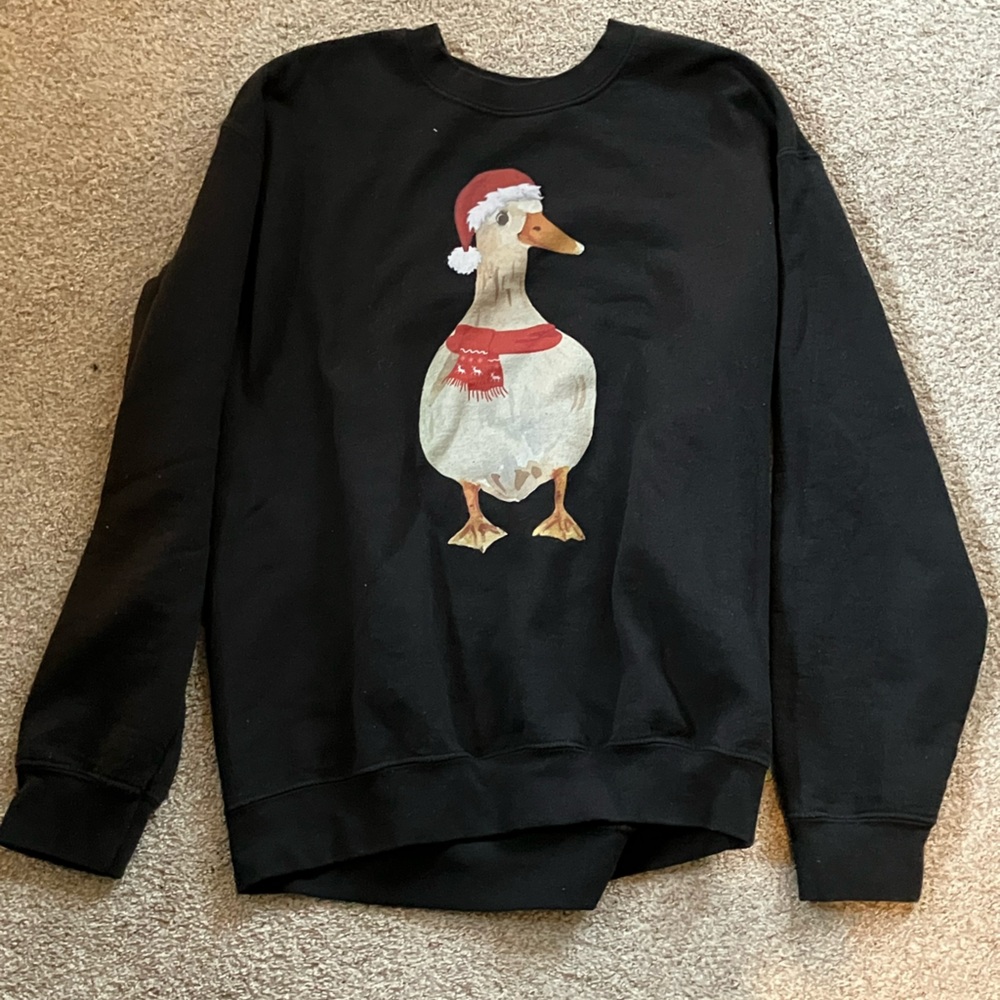 Duck Christmas Sweatshirt Crewneck Size Medium